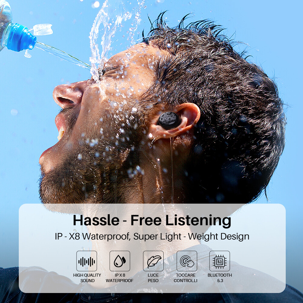 TOZO T6 Bluetooth Wireless Earbuds IPX8 Waterproof 45 Battery w/ Charger Case