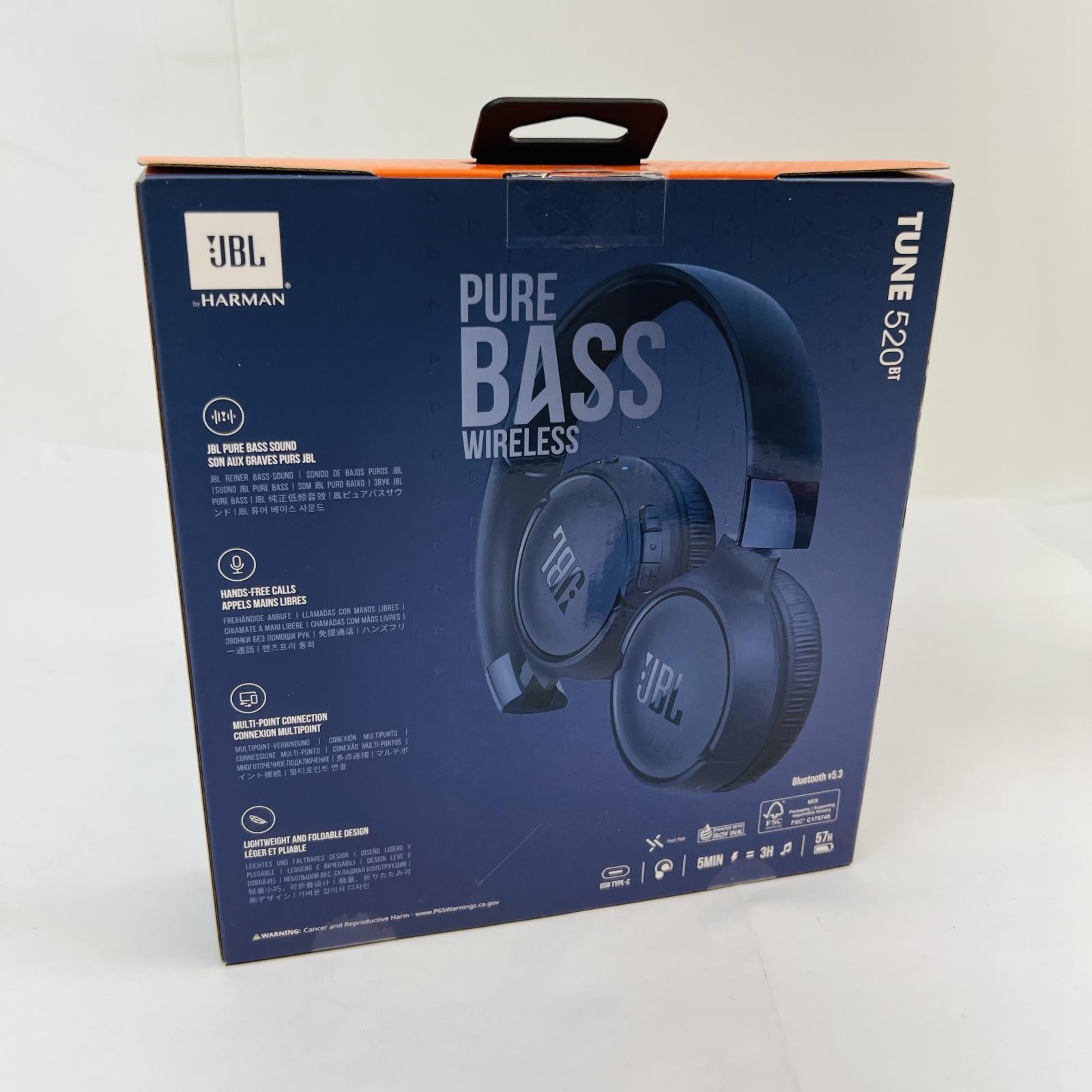 JBL Tune 520BT Wireless on-ear headphones with JBL Pure Bass sound