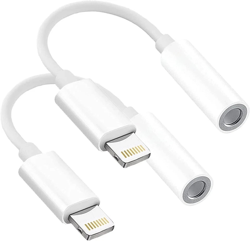 Lot 90- New 2 Pack Headphones Adapter, Lightning to 3.5 mm Earphone Jack