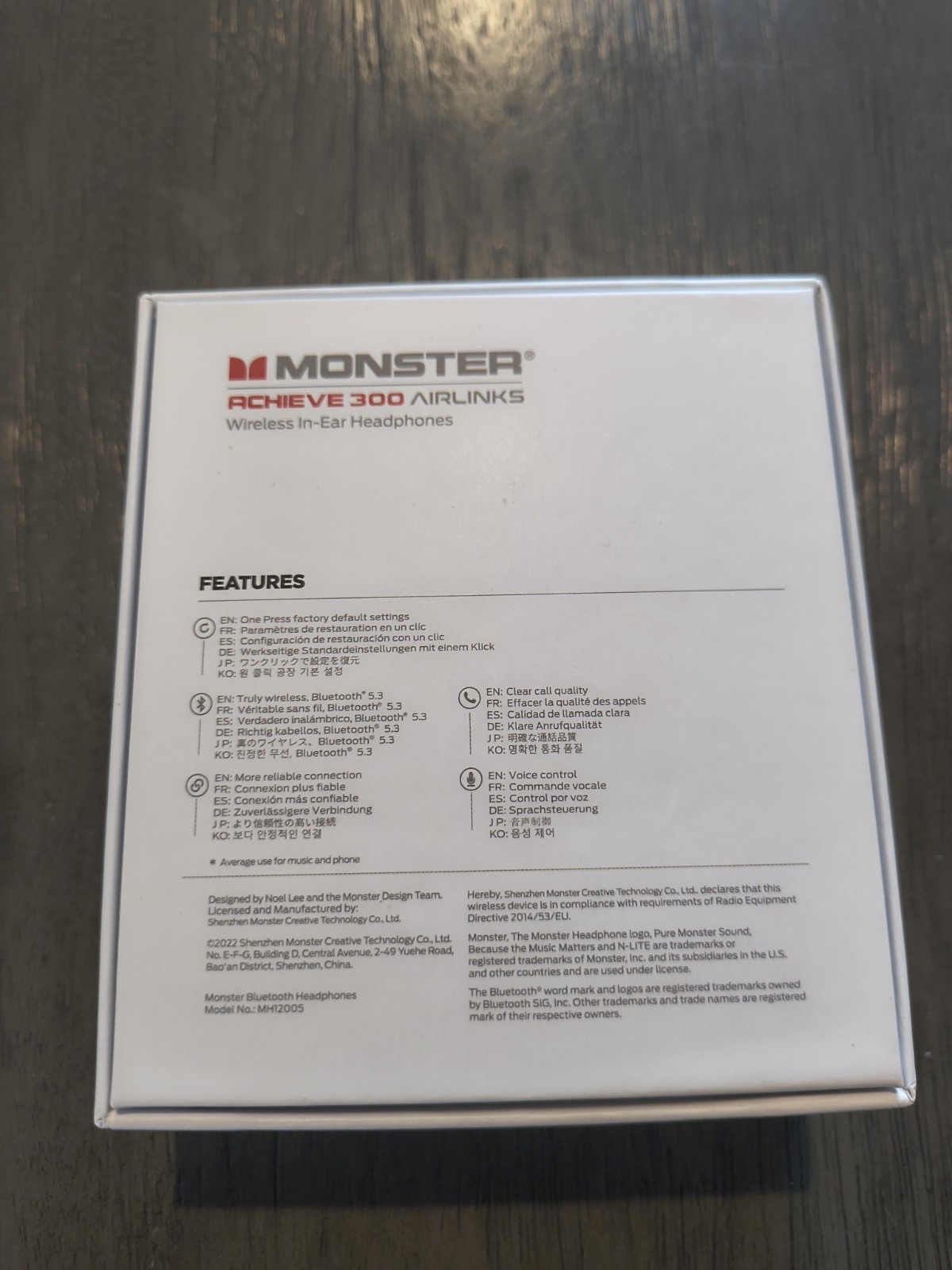 Monster Achieve 300 Airlinks Wireless Bluetooth Earbuds Black !!
