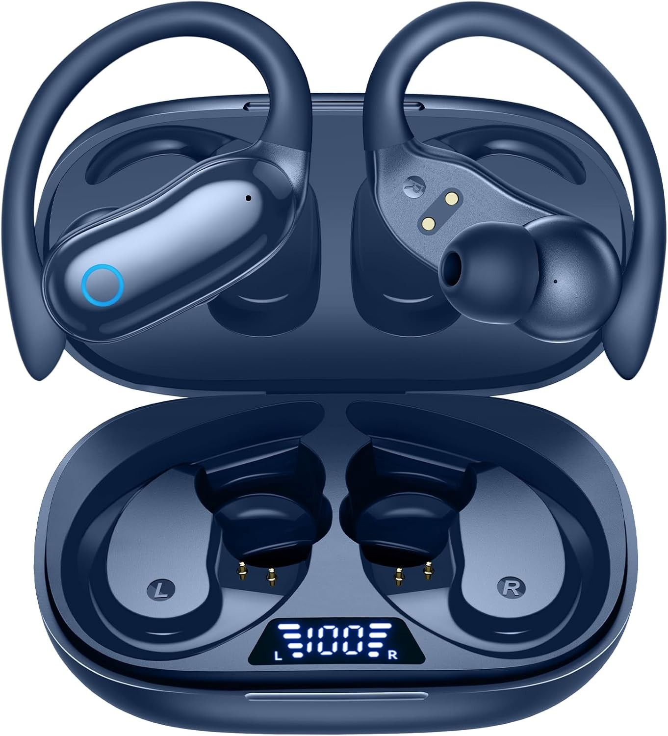 Active Noise Cancelling Ear Buds 96hrs Playback Bluetooth Dual Battery Display
