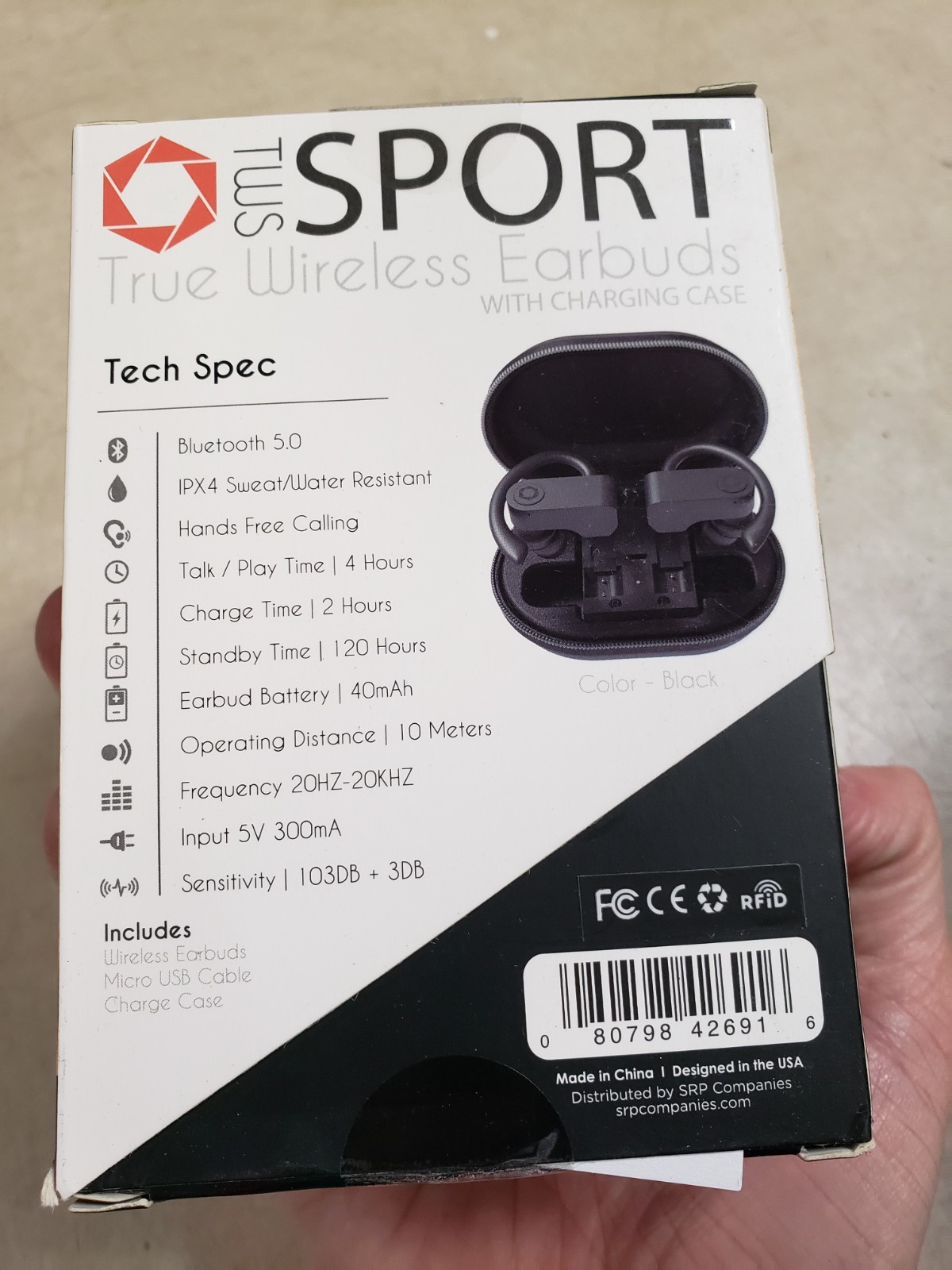Celltronix TWS Sport 5.0 True Wireless Bluetooth Earbuds Black Sealed