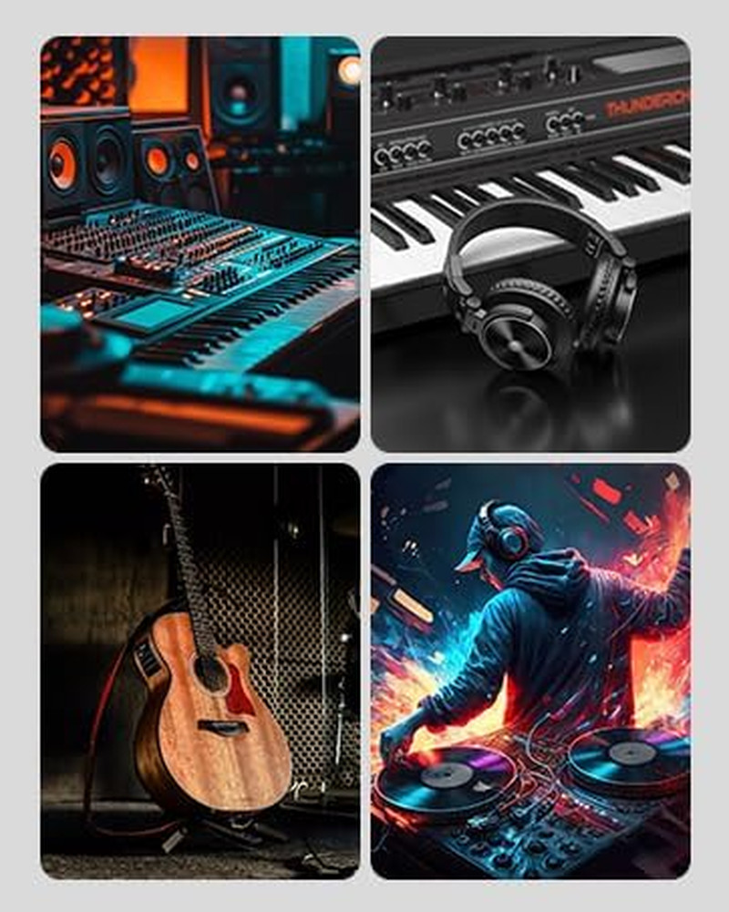 PUPGSIS Studio Headphones – DJ Headphones -Professional 40Khz Hi-Res Stereo – Wi