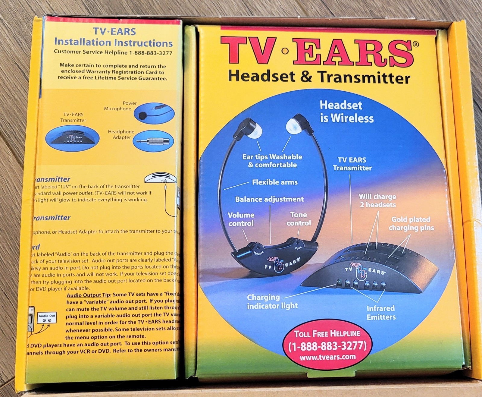 TV Ears Wireless 95KHz Infrared Headset Tv Listening System 📌📌