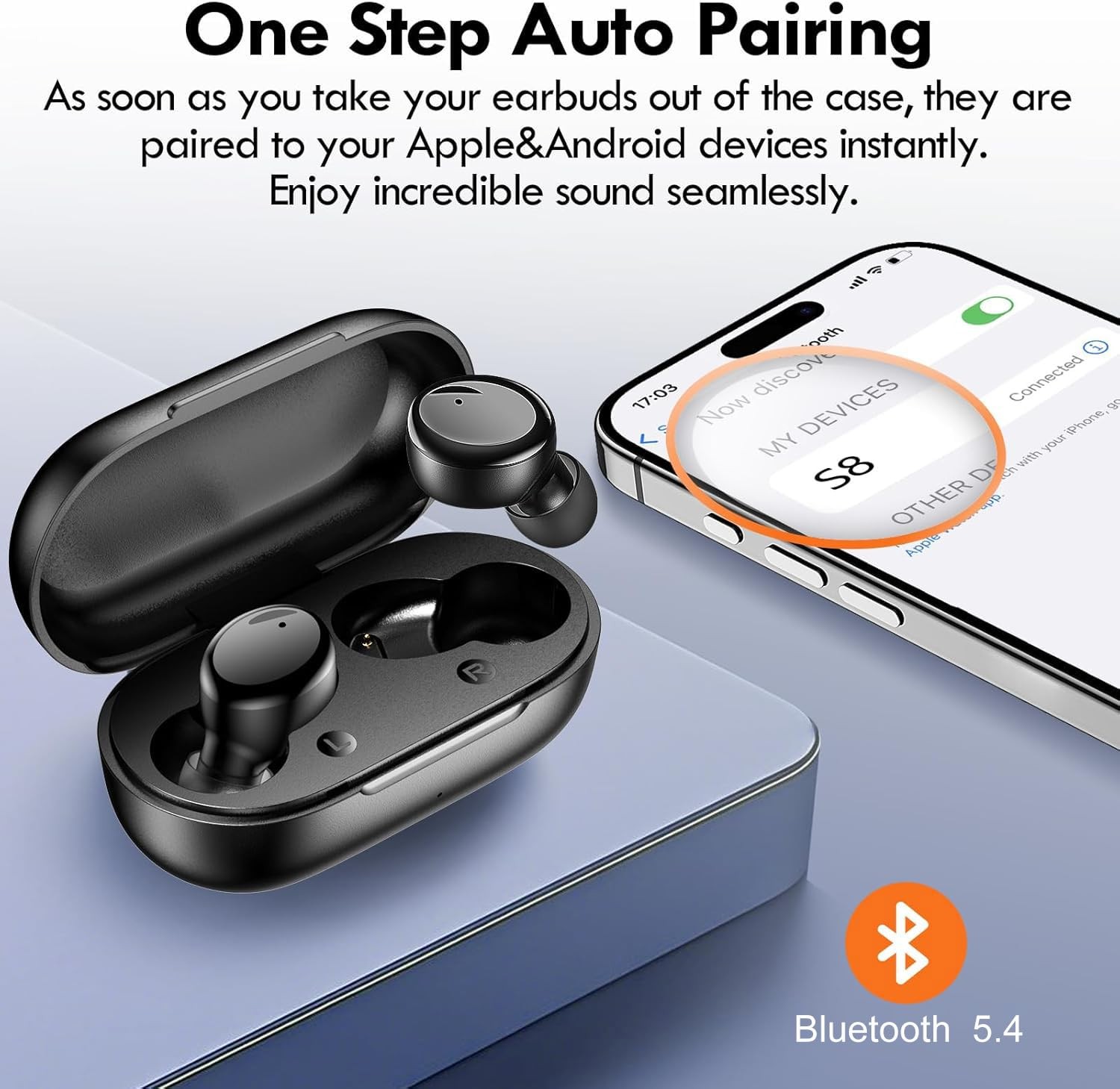 True Wireless Earbuds Bluetooth 5.4, in Ear Headphones