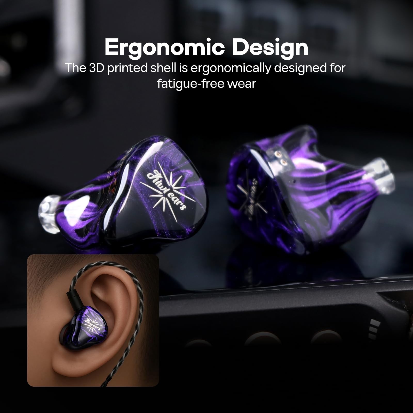 HiFi Hybrid In-Ear Monitors 2DD+2BA, Detachable Silver-Plated Cable, Audiophile