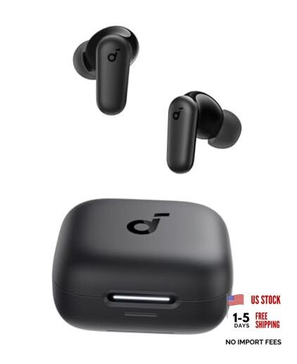 P30i by Anker Noise Cancelling Earbuds, Strong and Smart Noise Black
