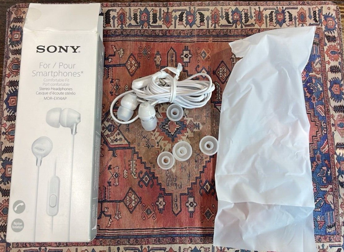 Sony MDR-EX14AP Earbud Headphones – White