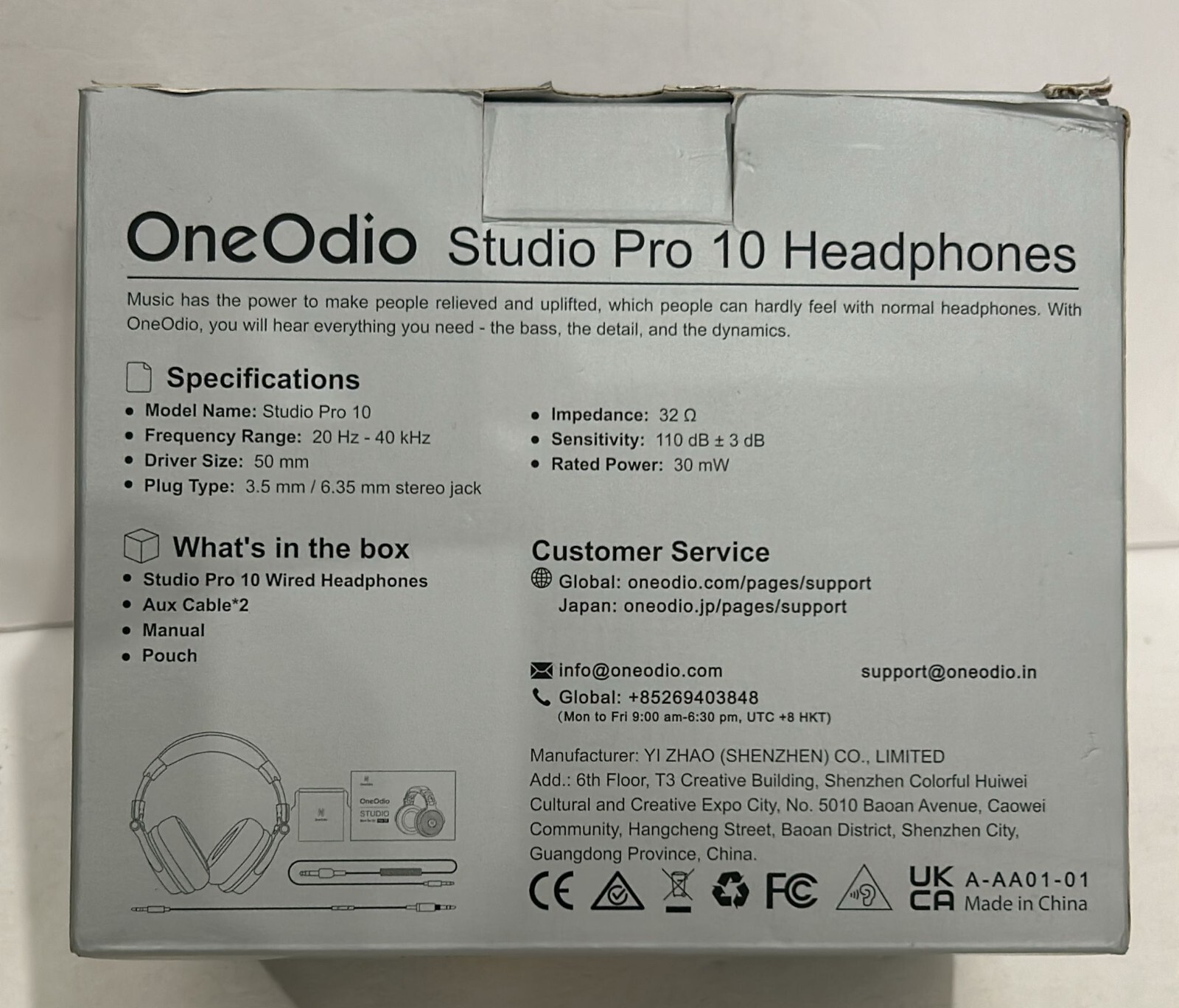 Oneodio Studio Pro 10 Professional Over Ear DJ Headphones (B15)
