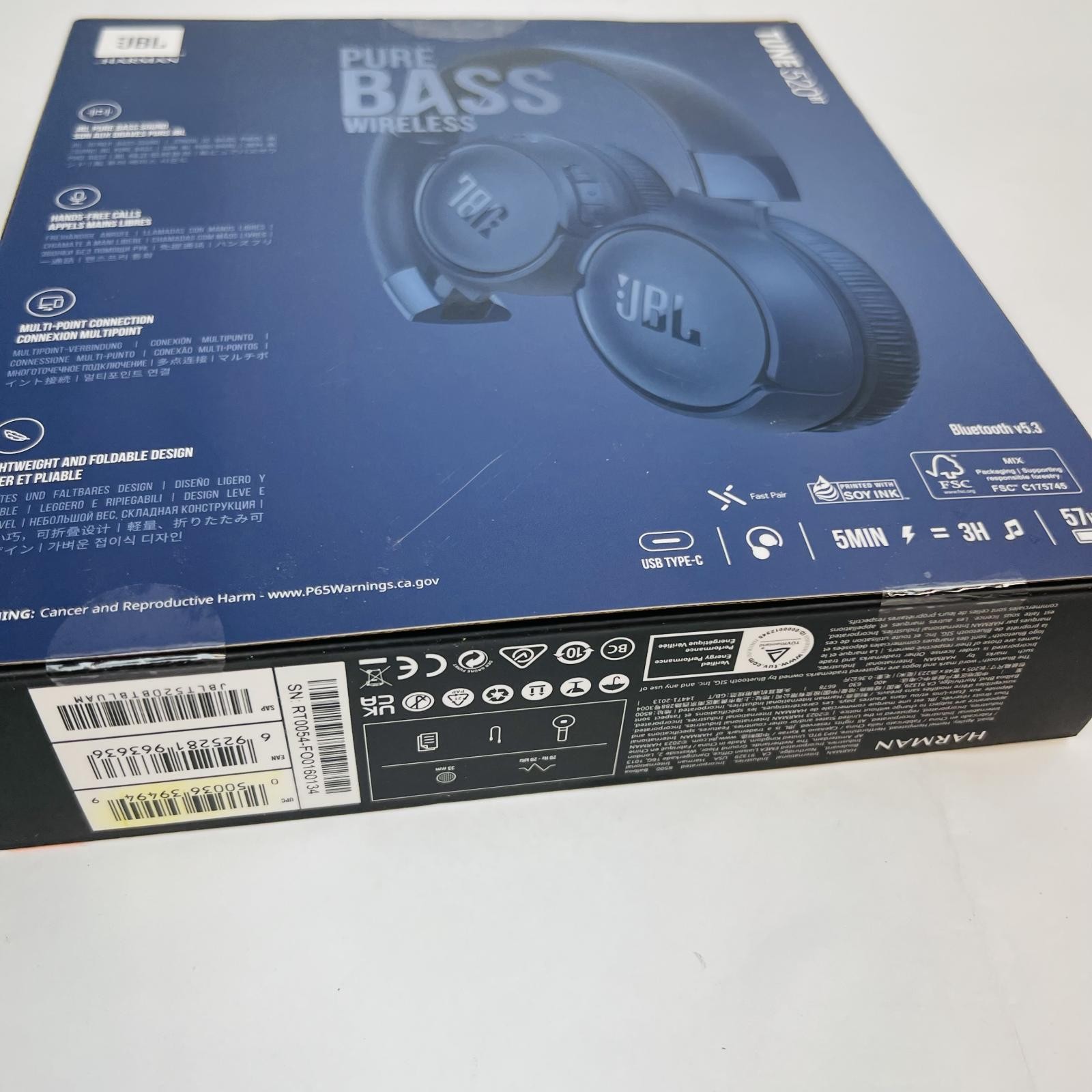 JBL Tune 520BT Wireless on-ear headphones with JBL Pure Bass sound