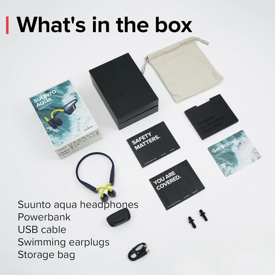 Suunto AQUA Swimming Bone Conduction Bluetooth Headphones with MP3 Player