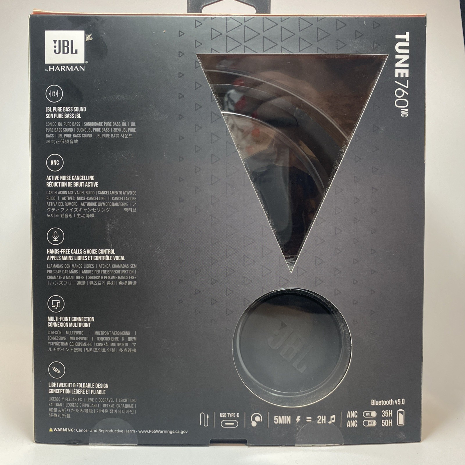 Brand New JBL Tune 760NC – Wireless Over-Ear Noise Cancelling Headphones Black