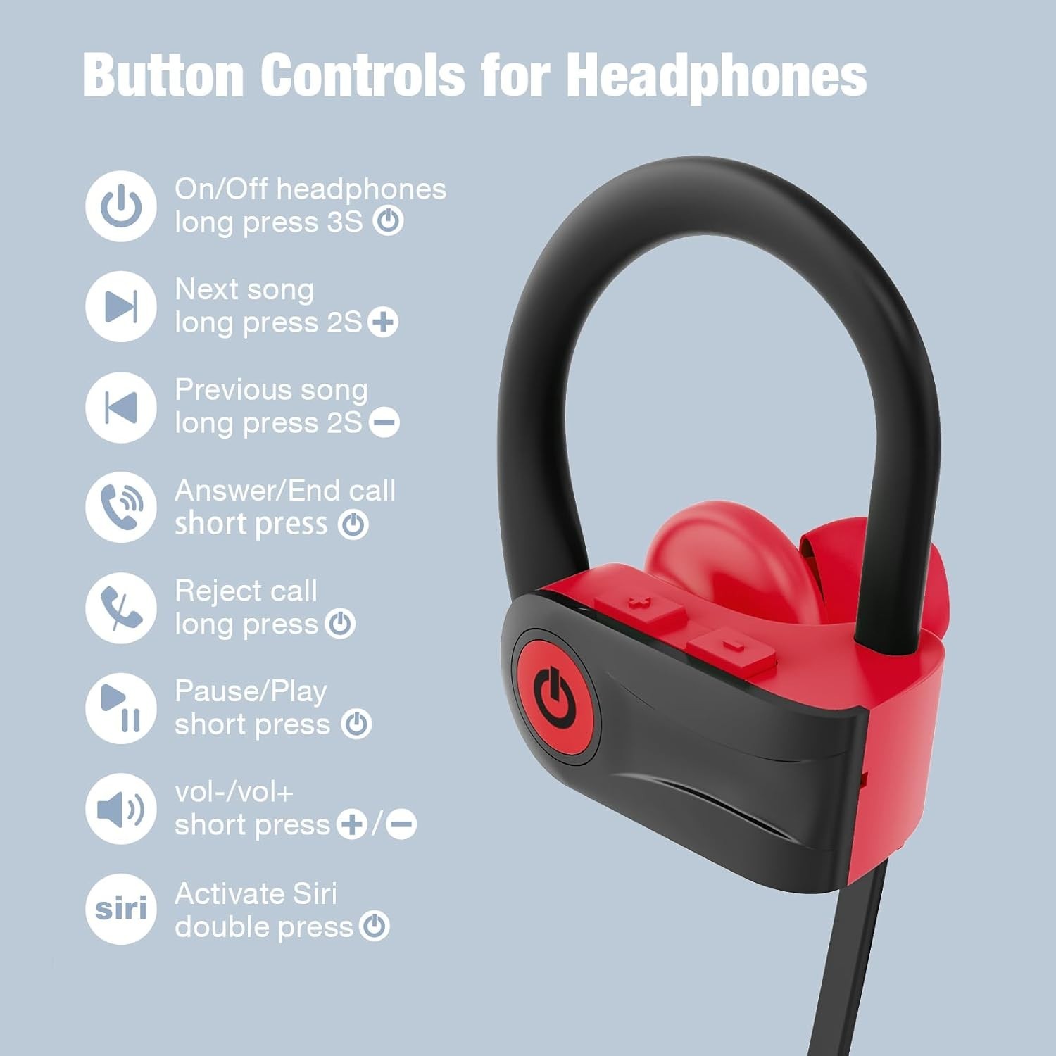 Immersive Sound Bluetooth Headphones: 16 Hours, Sweatproof, & Touch Control