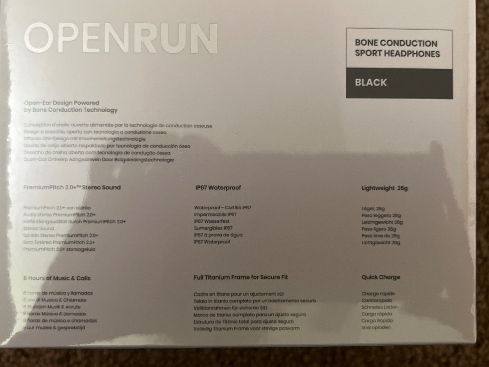 Shokz OpenRun Wireless Bone Conduction Headphones – Black (S803BK)