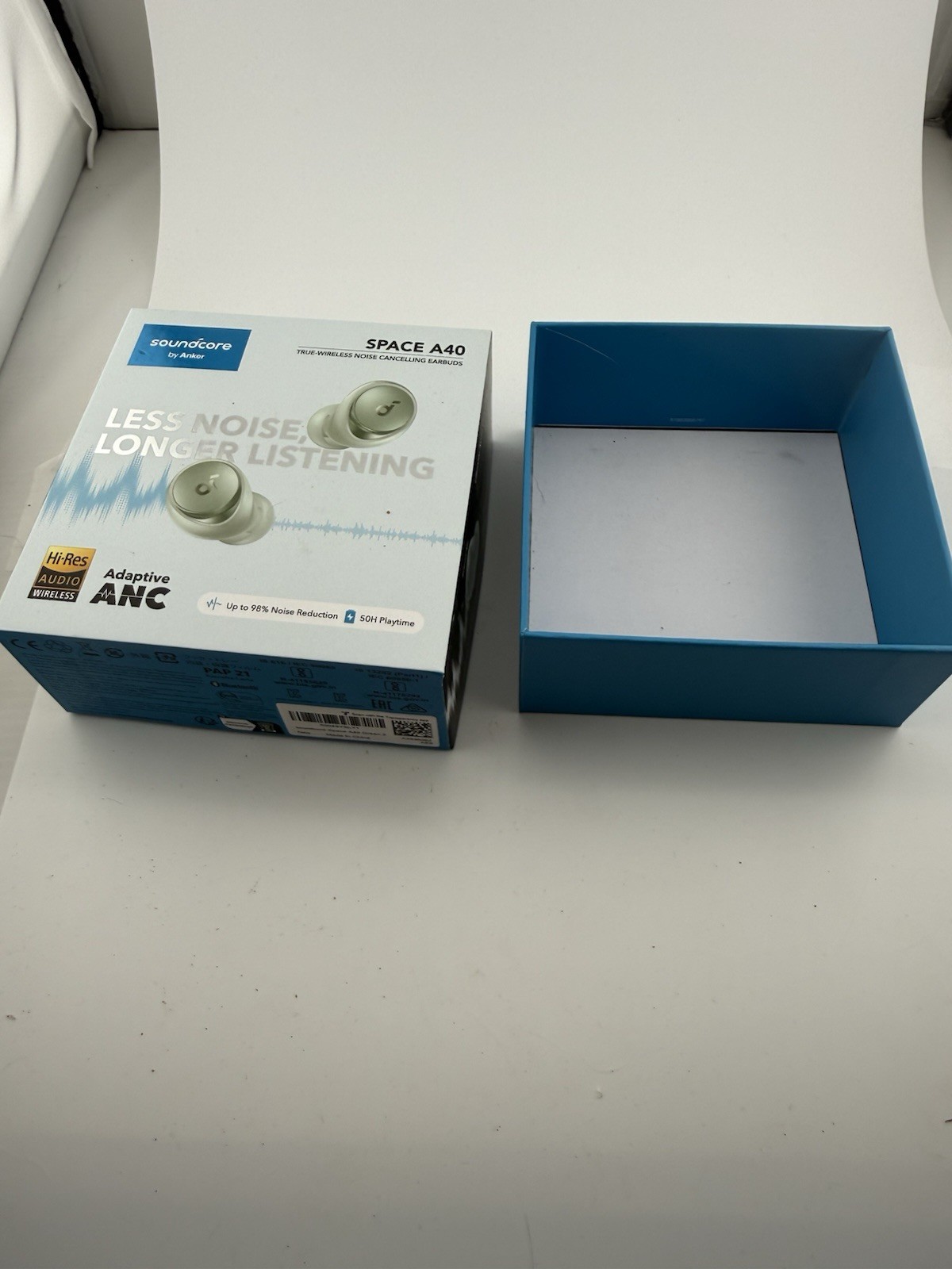 Soundcore Anker Space A40 ANC Wireless Earbuds Green w/ Case Box Tested A3936