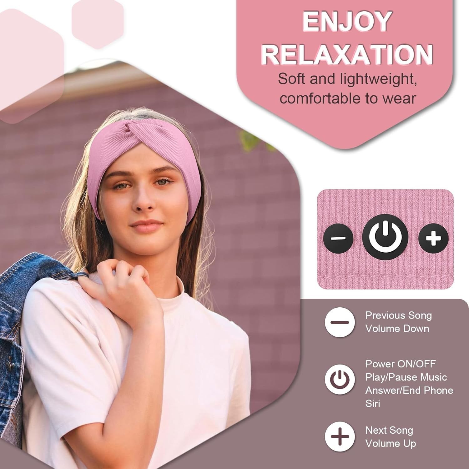 2-Pack Bluetooth Headband for Women with HD Speakers – Stylish Workout Essential