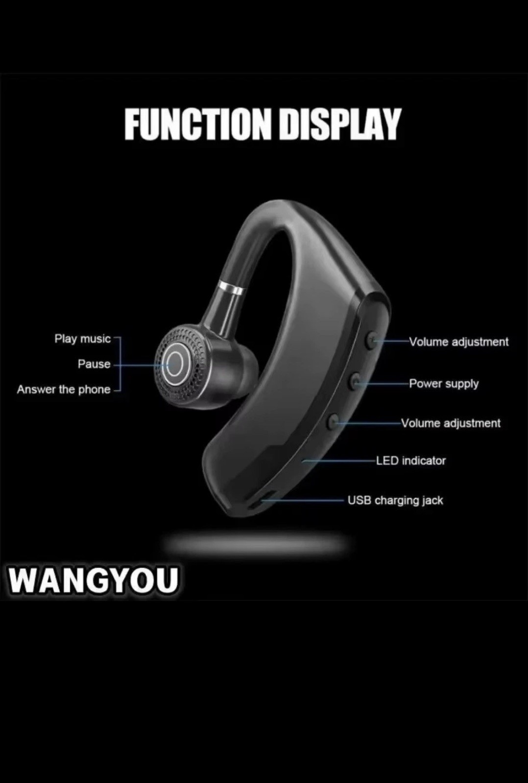 Wireless Bluetooth Headphone Earphone Earbud Headset Handsfree For Smart Phone