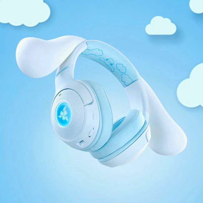 Razer X Cinnamoroll kraken kitty V2 BT Wireless Bluetooth Headset With Ears RARE