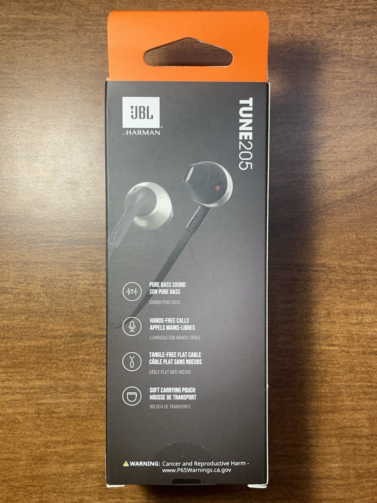 JBL TUNE205 Wired In-Ear Bud NEW Headphones with One Button Remote/Mic -Black