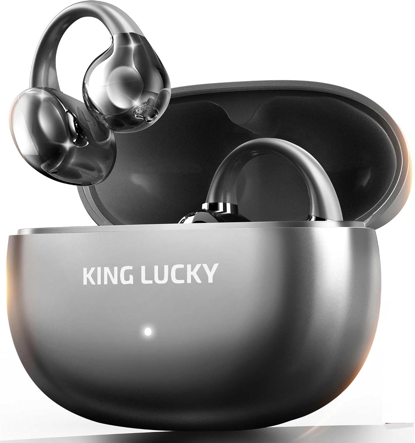 Kinglucky Open Ear Wireless Bluetooth 6.0 Clip On Earbuds Sports Headphones Blac