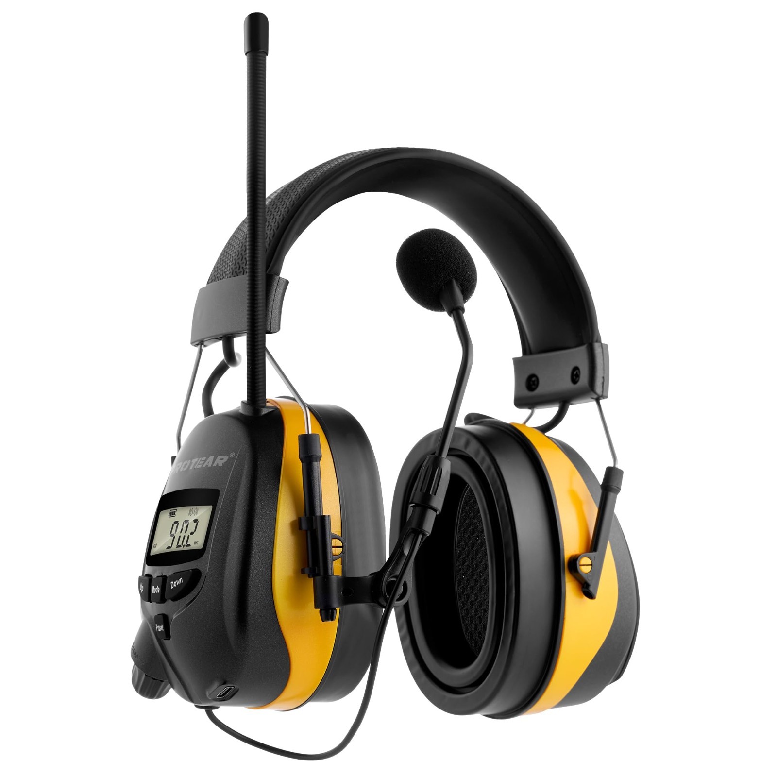 Bluetooth 5.4 Radio Headphones with Gel Ear Pads, Boom Mic, Rechargeable, AM/FM