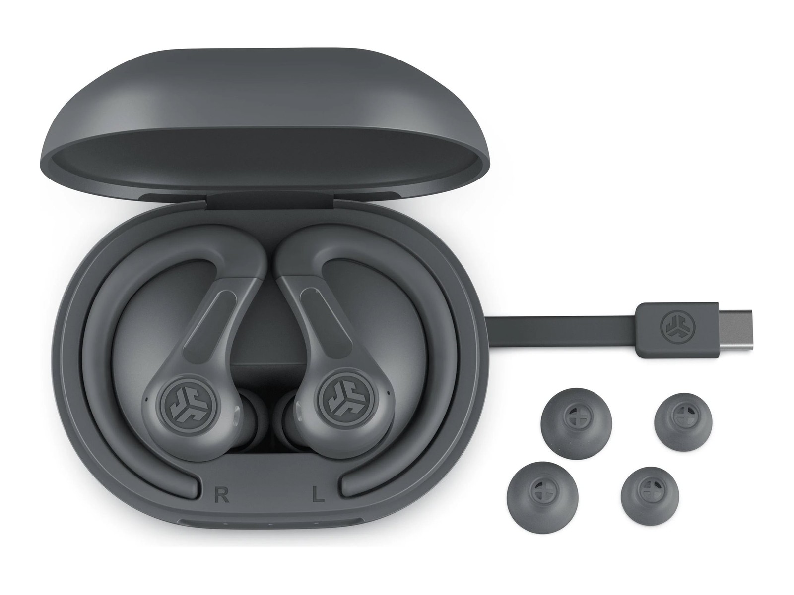 JLab JBuds Sport ANC 4 True Wireless Earbuds Graphite EBJBSPTANCRGPH84