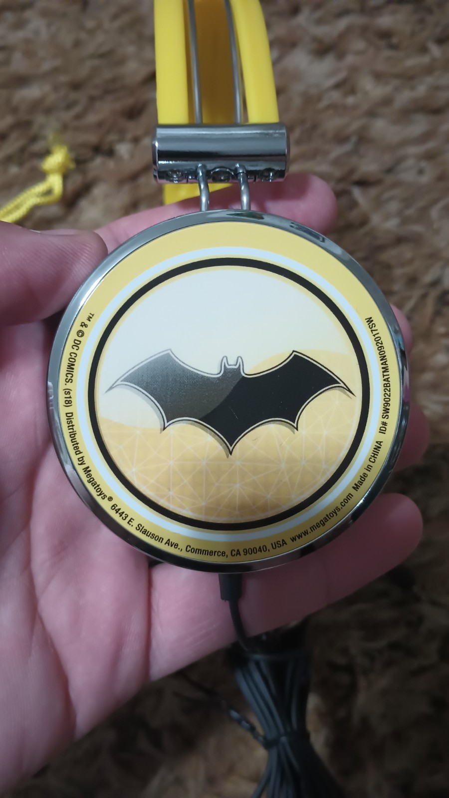 2018 Megatoys Batman Headphones With Carrying Case WORKS! Looks & Sounds Great!