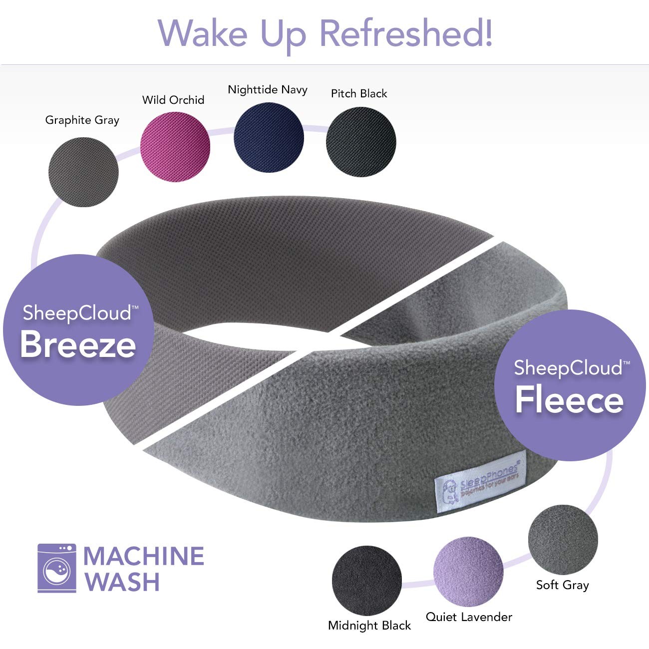 SleepPhones AcousticSheep Classic | Corded Headphones Large, Nighttide Navy