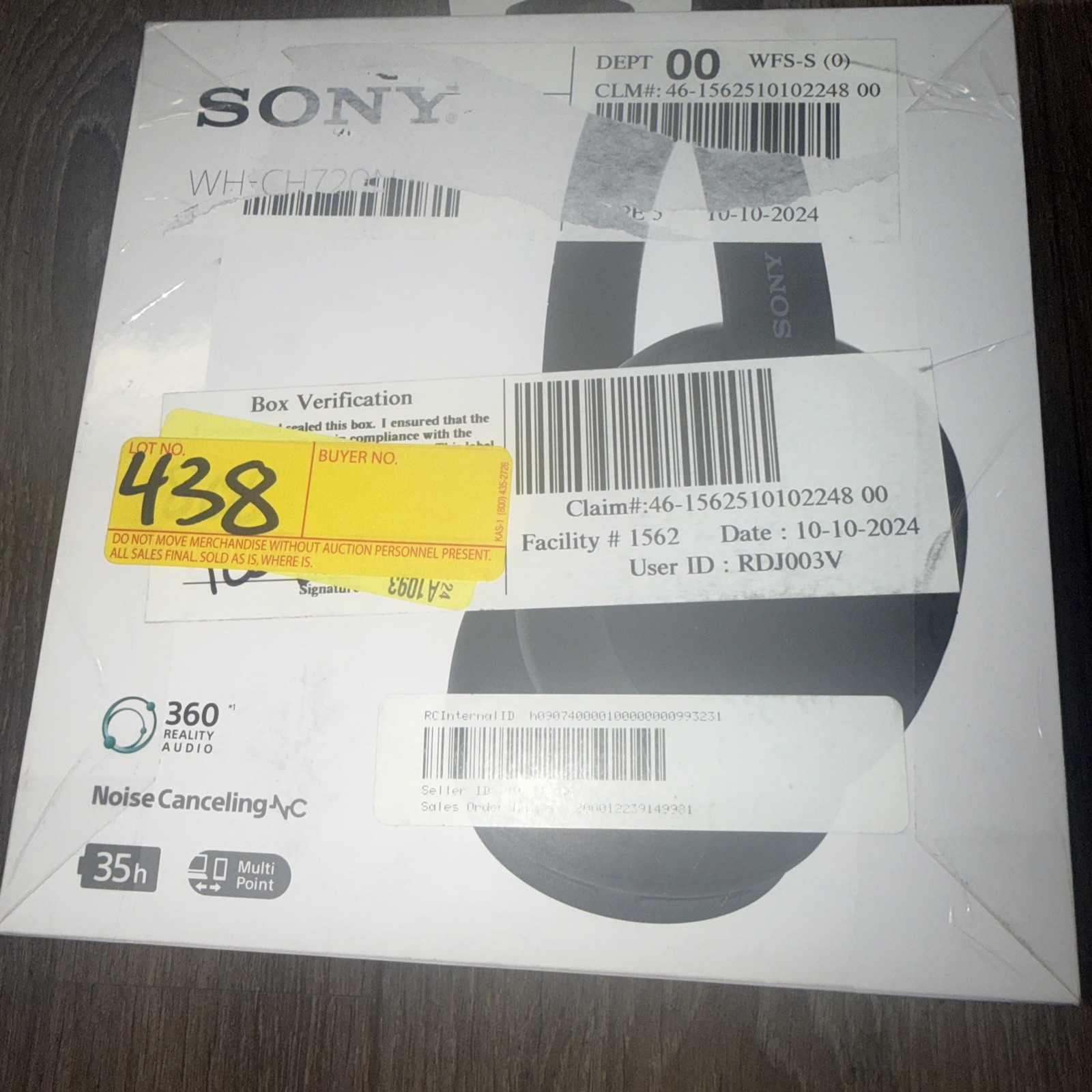 Sony WH-CH720N Wireless Over-Ear Headphones – Black – Open Box