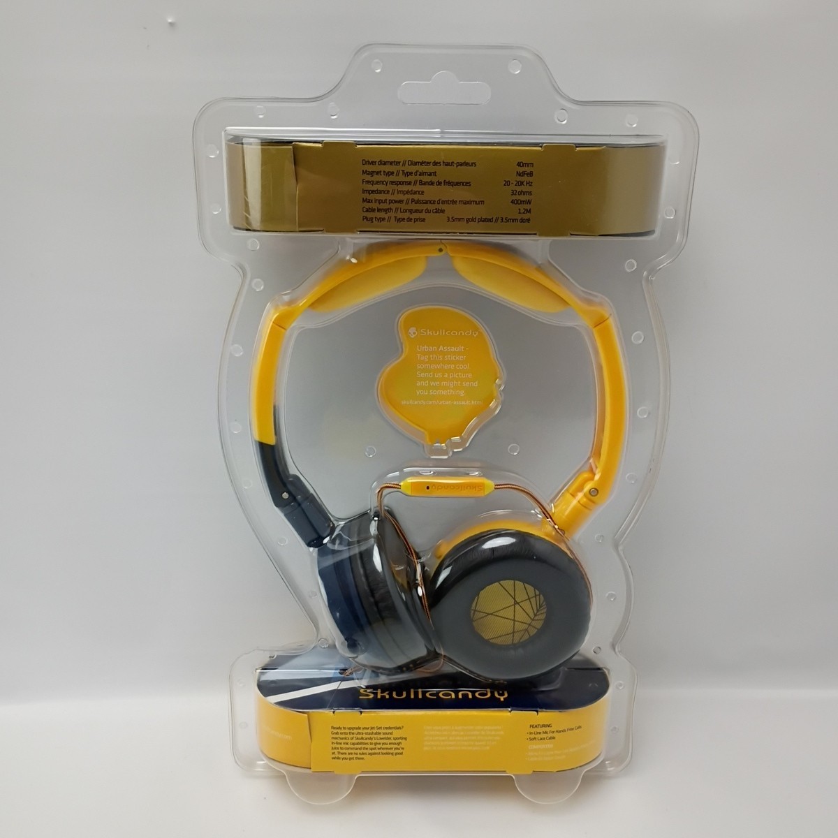 Skullcandy Lowrider On Ear Headphones 40mm New Sealed Yellow