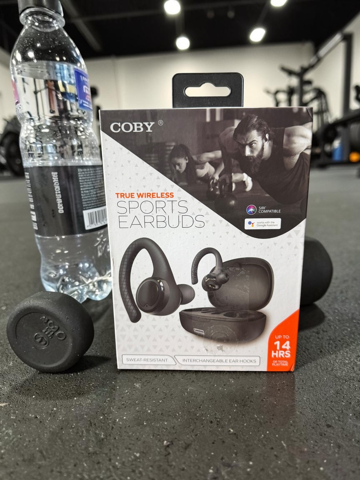 Coby True Wireless Sports Earbuds Black Bluetooth open box never used