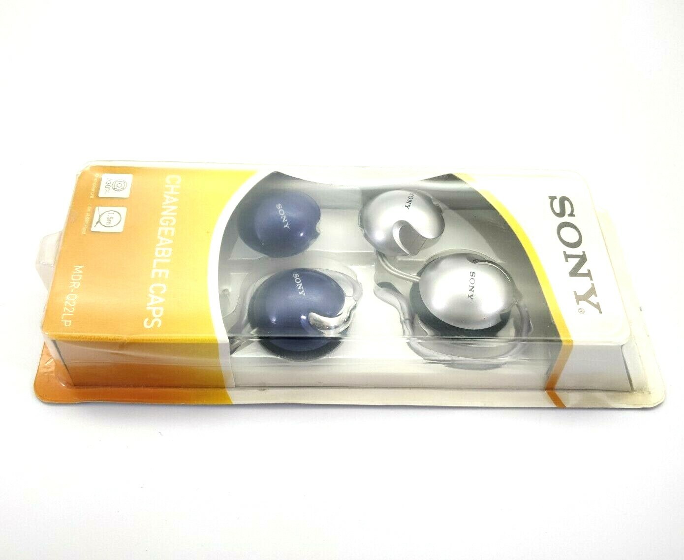 Sony MDR-Q22LP/SQ1 Stereo Headphones with Changeable Caps Blue Silver NOS