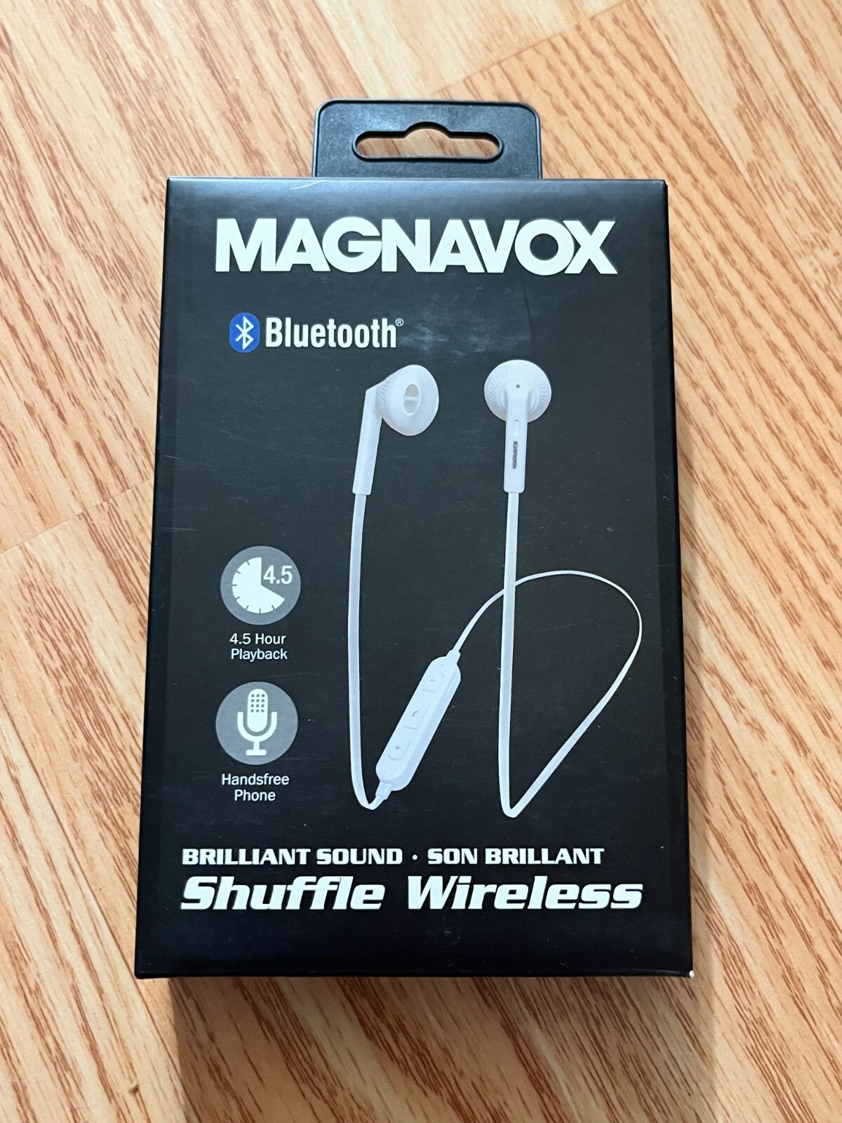 Magnavox White Bluetooth Shuffle Wireless Earphones 2Pack