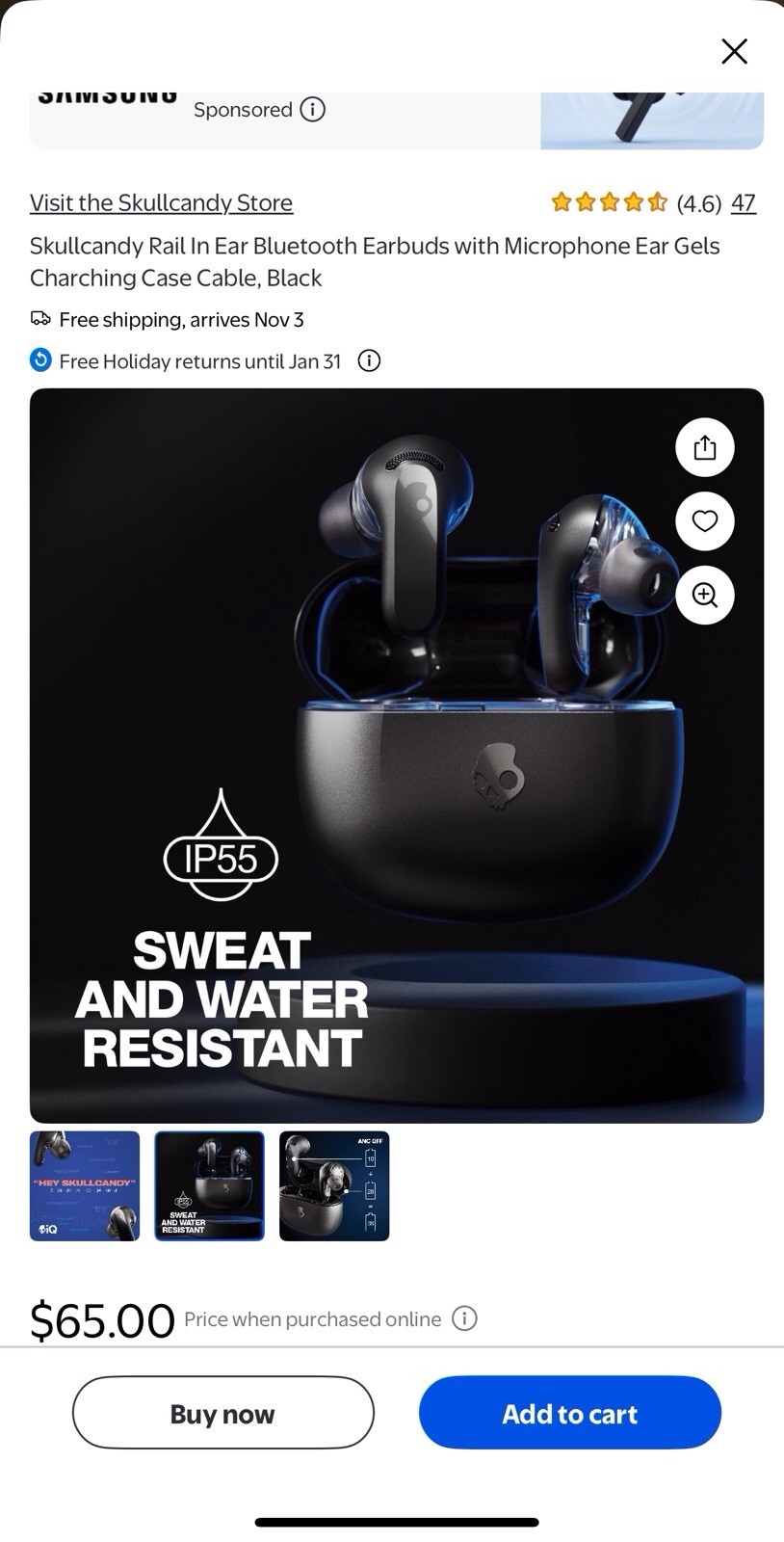 Skullcandy Rail ANC Hands-free Voice Control Active Noise Canceling