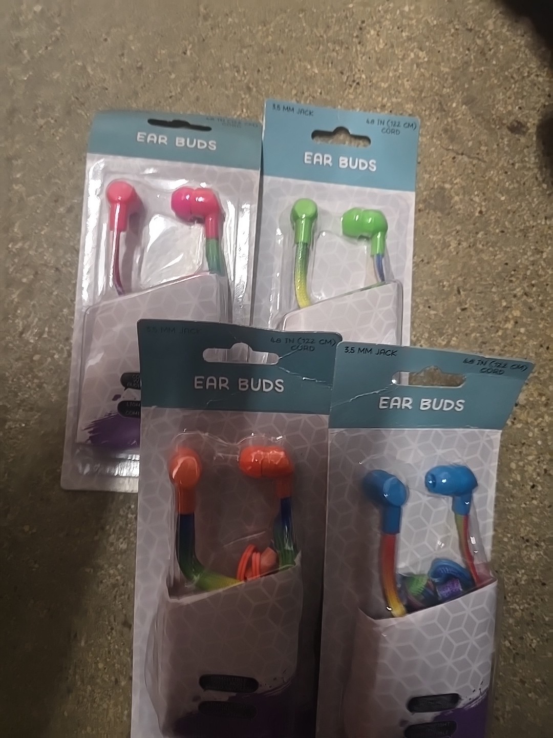 Set Of 5 E-CIRCUIT EarBuds Lightweight Comfortable 48 INCH CORD 3.5mm audio Jack