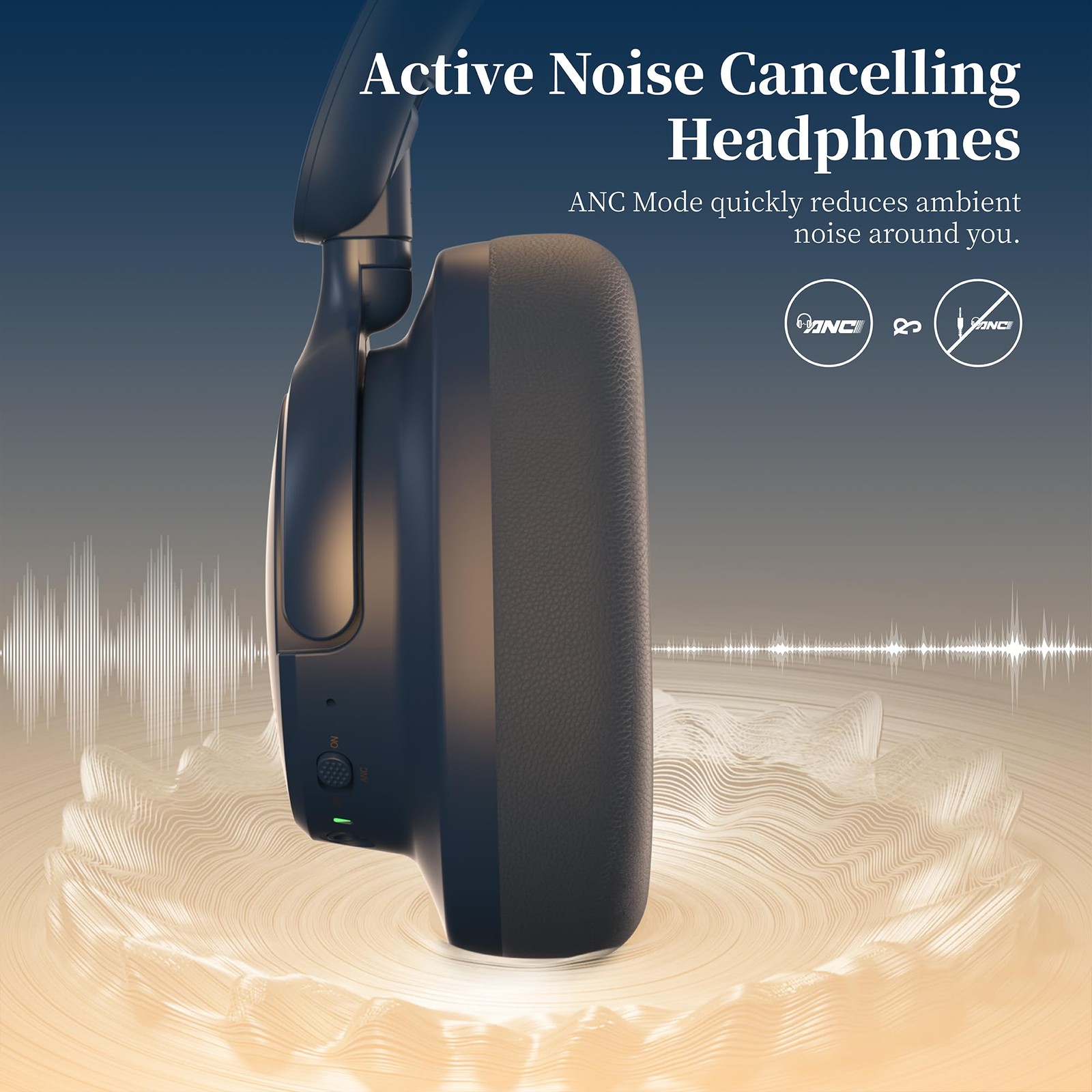 Bluetooth Headphones Over The Ear, Noise Cancelling Headphone Wireless Headse…