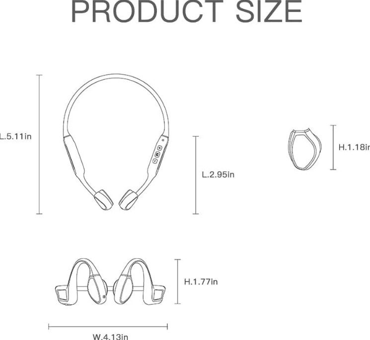 Bone Conduction Headphones 16GB MP3 Player Bluetooth Open Ear No Phone Needed