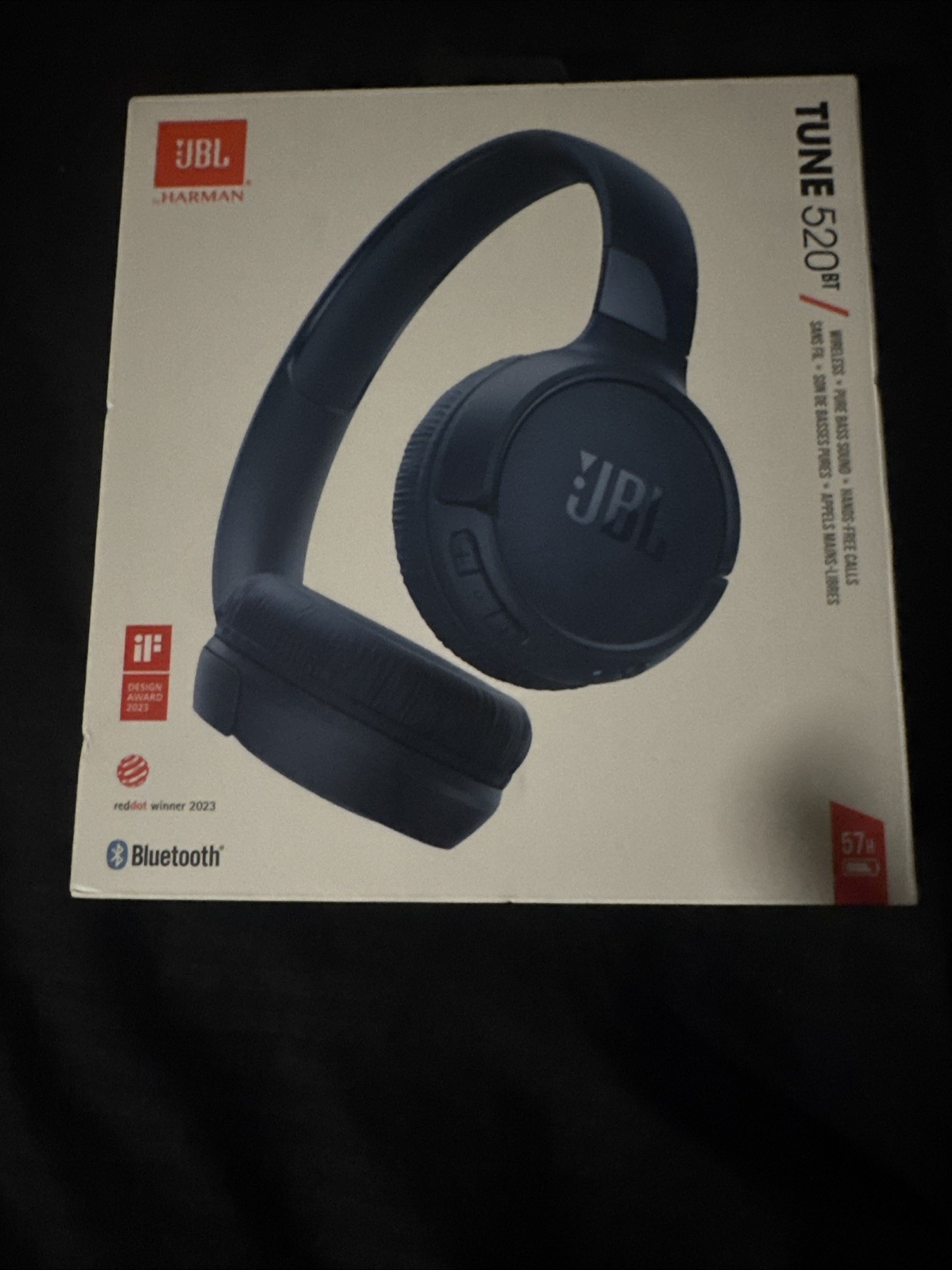 JBL Tune 520BT Wireless Bluetooth On-Ear Headphones Blue Brand New Sealed