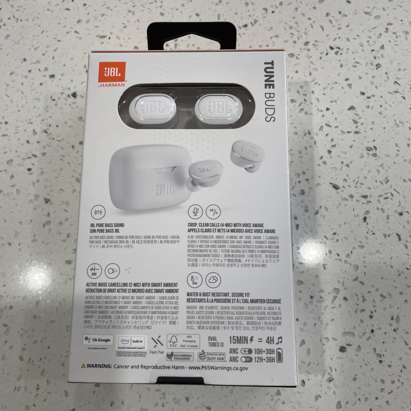 JBL Tune Buds True Bluetooth Wireless Stereo Noise Cancelling Earbuds White