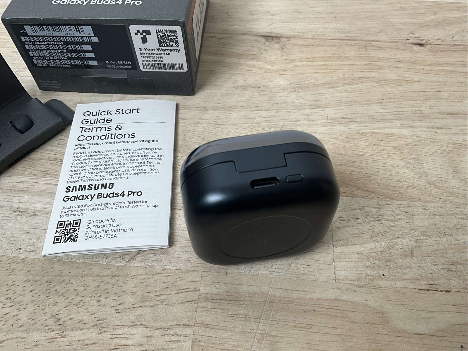 Samsung Galaxy Buds 4 Pro SM-R640 True Wireless Bluetooth Earbuds – Black