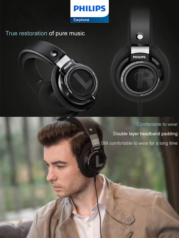 Philips SHP9500 Headphone HiFi Stereo Wired Earphone Computer Online Learning