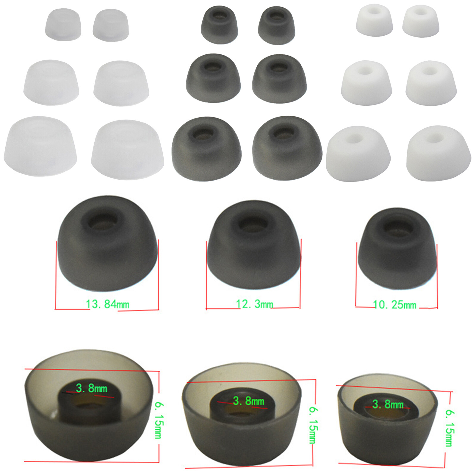 Silicone Ear Tips Sleeves for Jabra Elite 75t/65t/Active/Sport Evolve Earphones