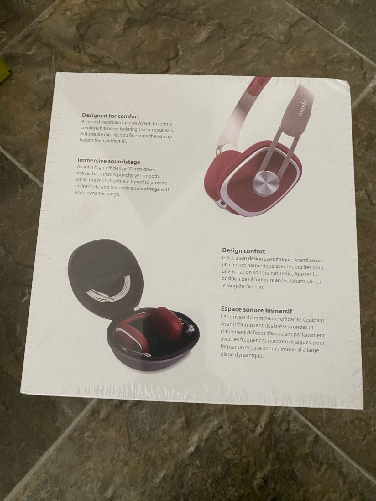 Moshi Avanti Burgundy Red Portable Headphones On Ear – SEALED