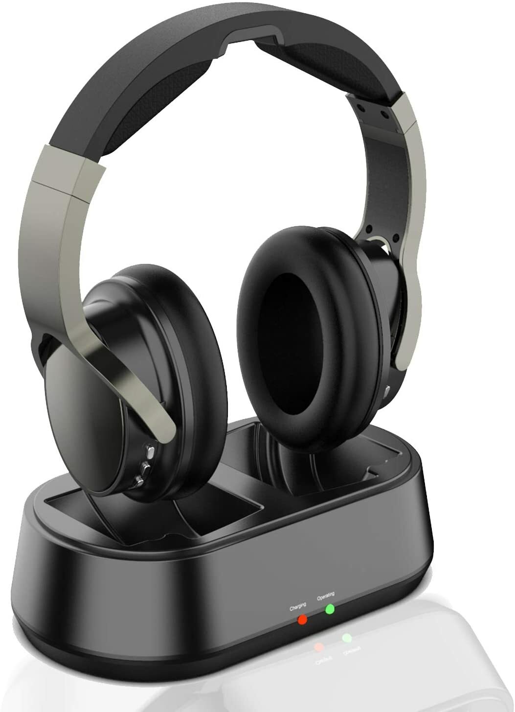 Rybozen Wireless TV Headphones with Transmitter Dock, Over-Ear Cordless Headset