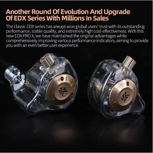 KZ EDX Pro X Wired IEM Earphones Dynamic Driver HiFi Bass Sound