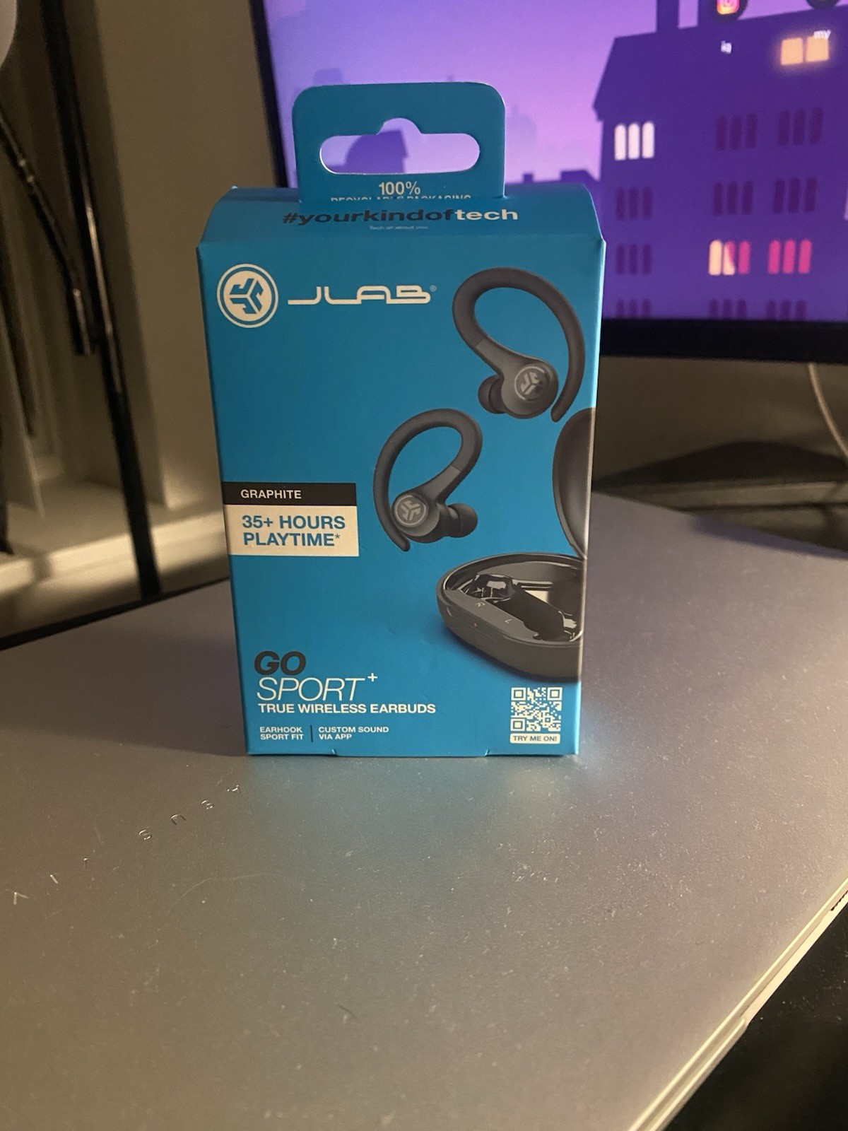 JLab Go Sport+ True Wireless Bluetooth Earbuds IP55 Sweatproof Graphite