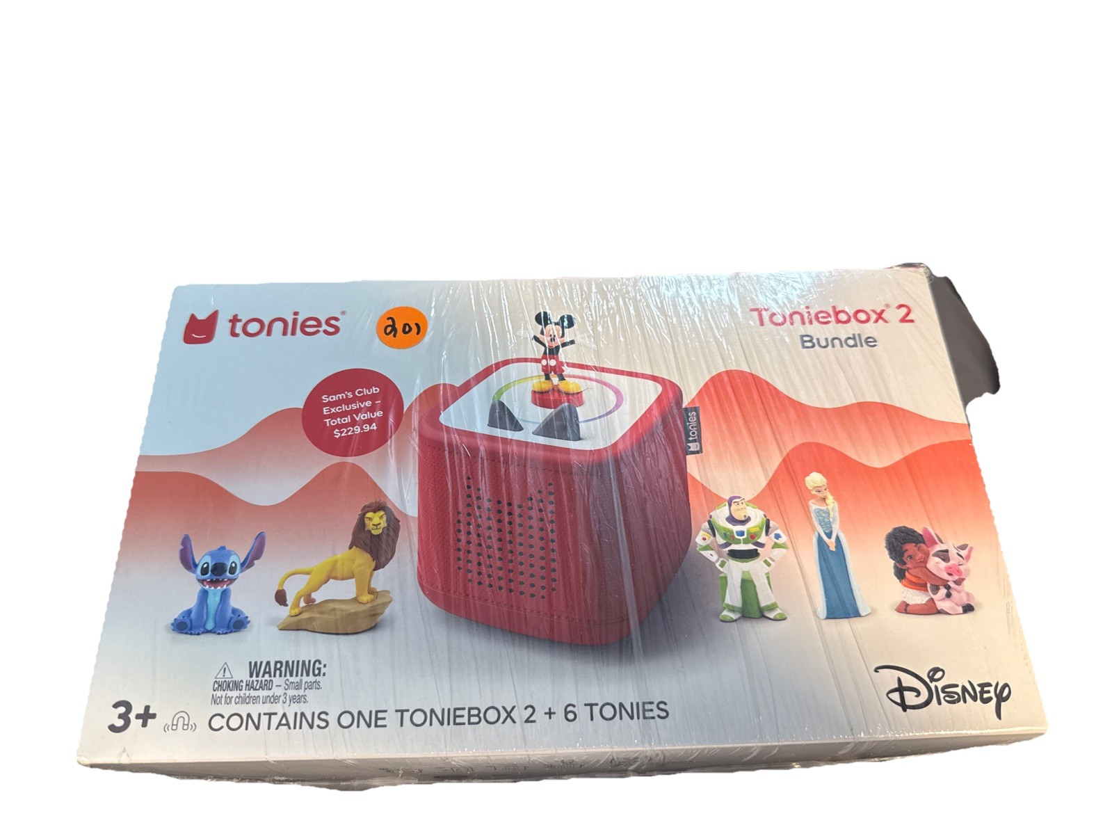 Tonies Disney Toniebox 2 Bundle with 6 Tonies Sunset Red NEW Factory Sealed!!