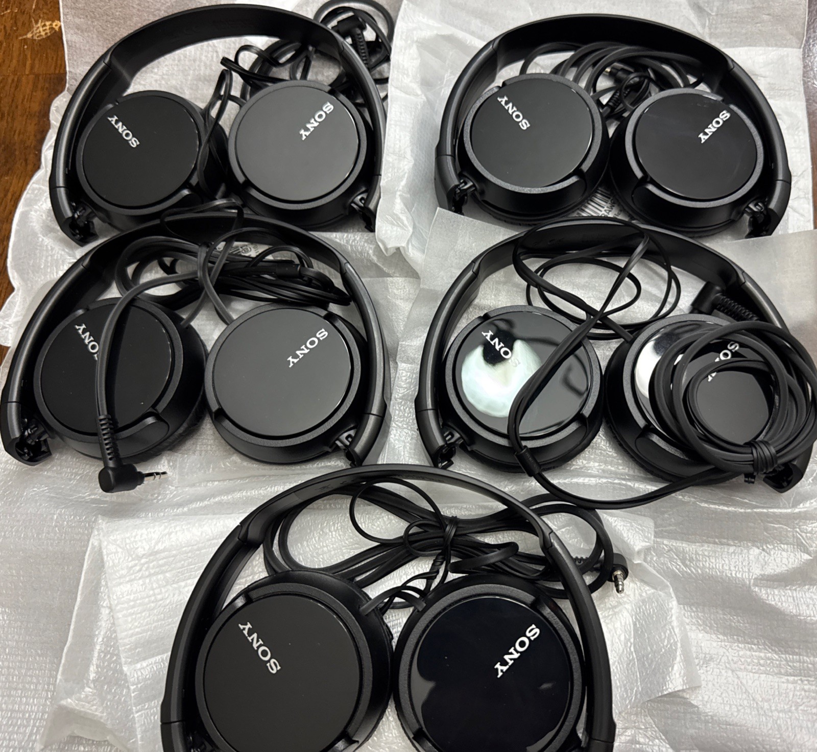Lot Of 5 Sony MDR-ZX110/B Headphones Black