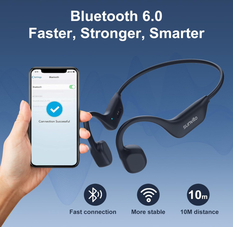 Auriculares de conducción ósea Auriculares inalámbricos Bluetooth con micrófono