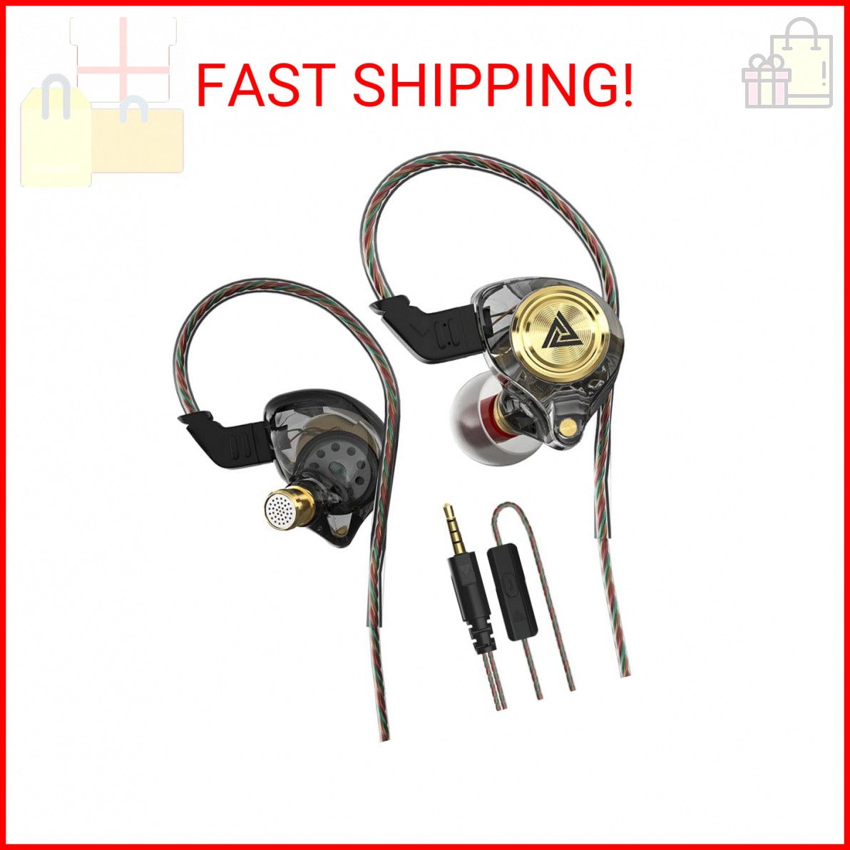 Yeabomy Wired Gaming Earbuds, Ak3file in Ear Monitors, Deep Bass Sound Wired Ear